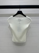 Chanel 25 White Tank Top Square Neck Knitted